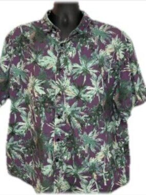 Men's 2XL Multicolor Island Style Button Down Short Sleeve Short